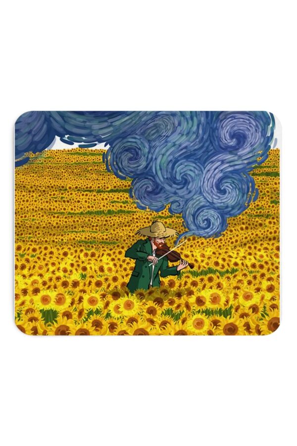 Van Gogh - Ayçiçeği Tarlası Tablo Baskılı Dikdörtgen Mousepad - Görsel 2