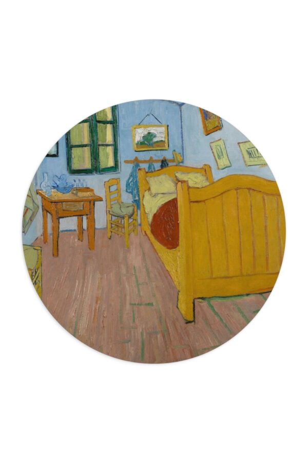 Van Gogh - Arles'teki Yatak Odası Tablo Baskılı Yuvarlak Mousepad - Görsel 2