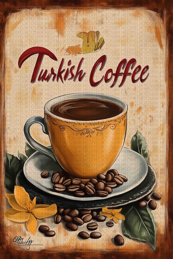 Retro Turkish Coffee – Nostaljik Ahşap Duvar Dekoru