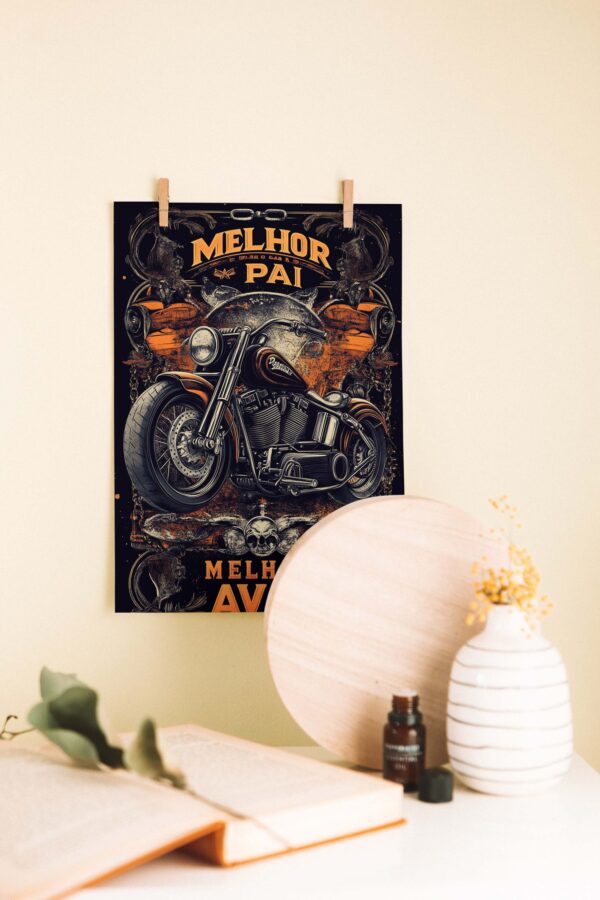 Motorcu Baba – Retro Tarz Ahşap Poster