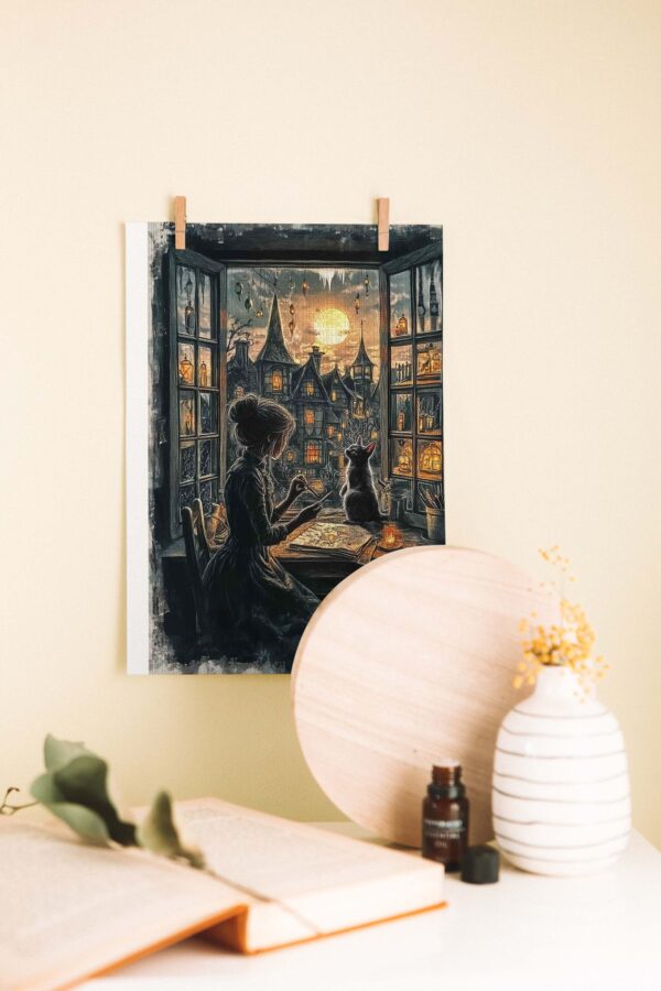 Penceredeki Ressam – Gotik Masal Ahşap Poster