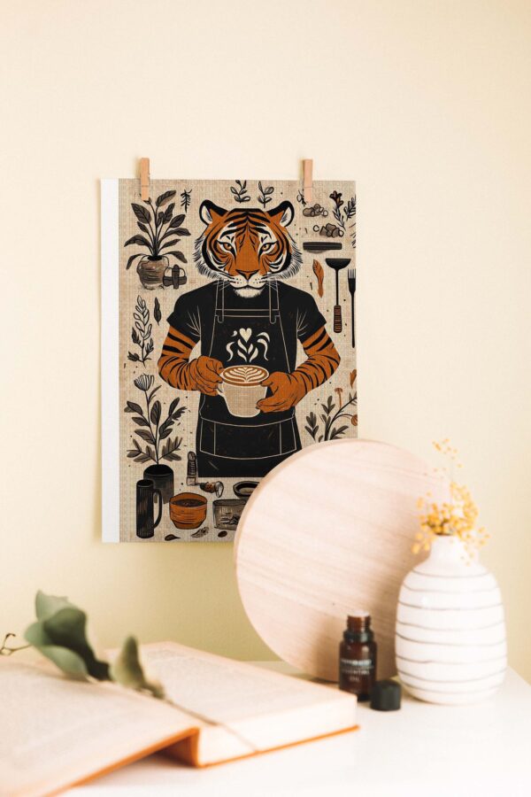 Barista Kaplan – Stil Sahibi Ahşap Poster Tasarımı