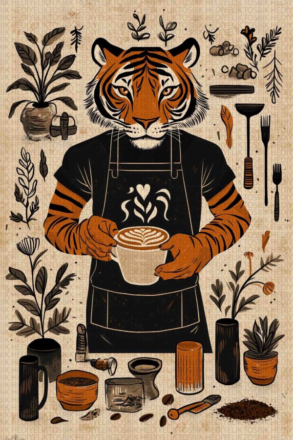 Barista Kaplan – Stil Sahibi Ahşap Poster Tasarımı