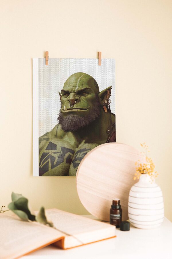 Ork Savaşçısı – Fantastik Evren Temalı Ahşap Poster