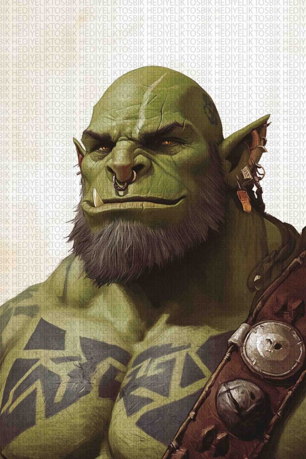 Ork Savaşçısı – Fantastik Evren Temalı Ahşap Poster
