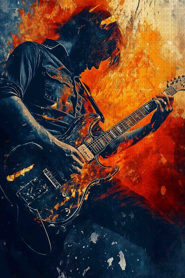 Ateşten Solo – Rock Ruhlu Ahşap Poster