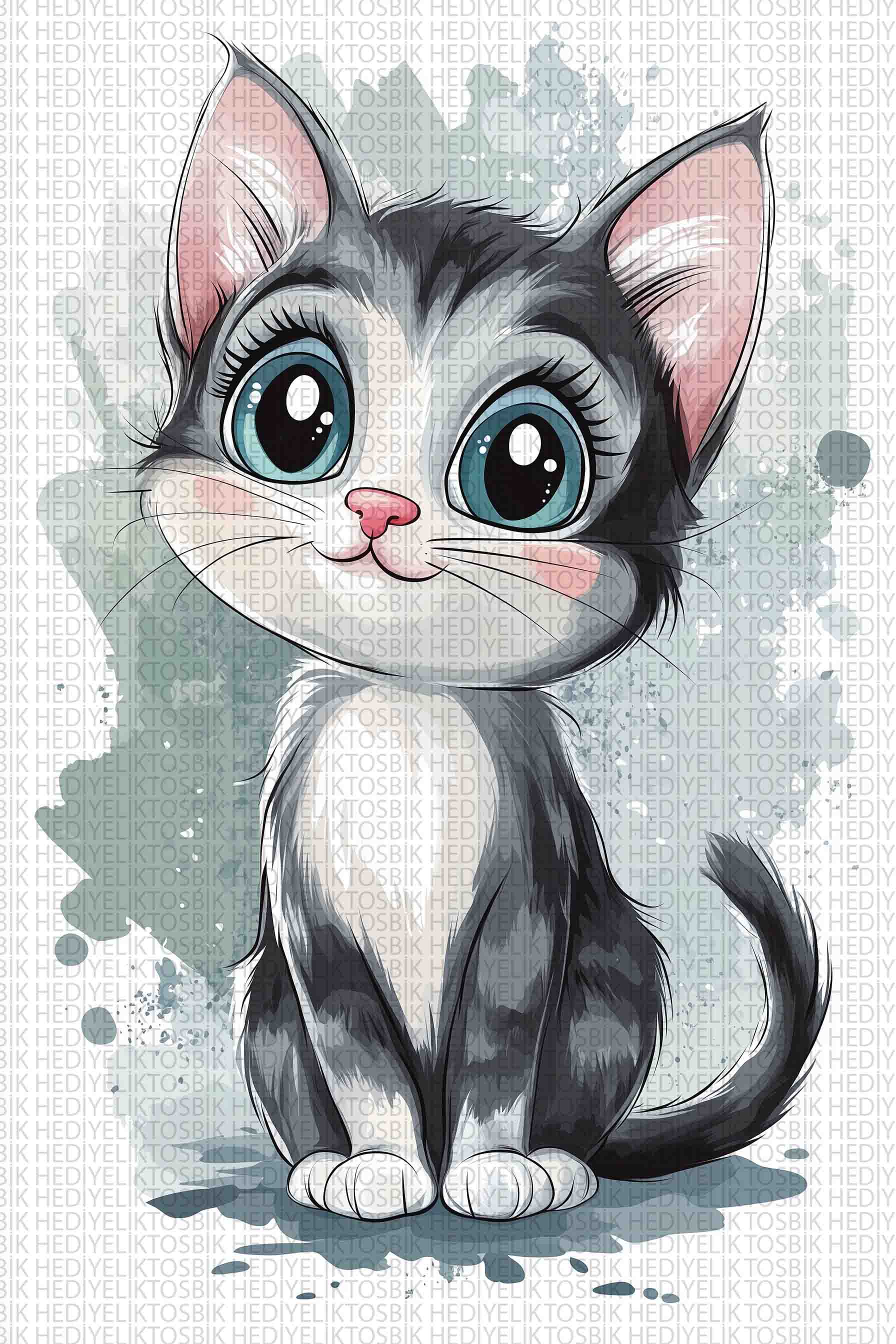 Minik Patiler – Sevimli Kedi Ahşap Poster