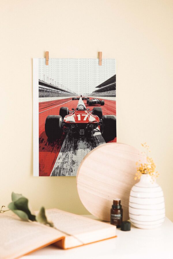 Yarış Pisti – Retro Stil Dekoratif Ahşap Poster