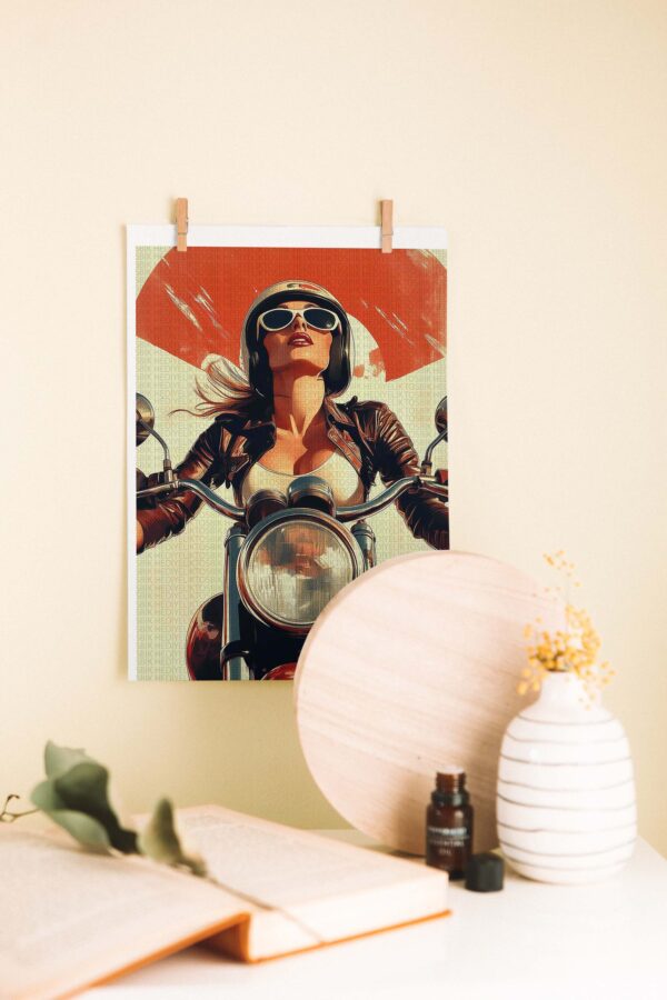 Özgürlüğün Rüzgarı – Retro Motosiklet Temalı Ahşap Poster