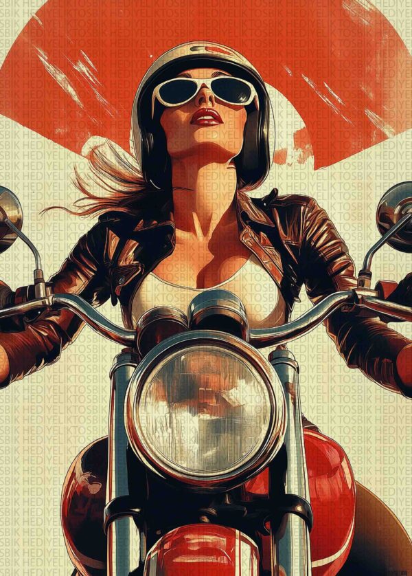 Özgürlüğün Rüzgarı – Retro Motosiklet Temalı Ahşap Poster