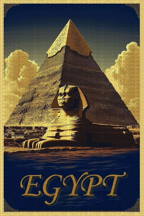 Mısır’ın Gizemi – Retro Antik Mısır Ahşap Poster