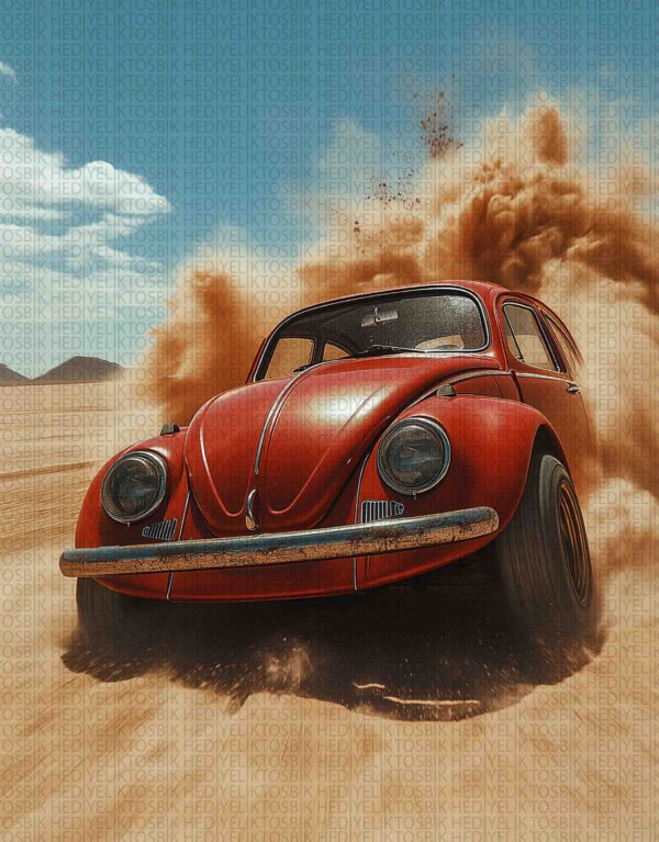 Çöl Rüzgarı – Vosvos Temalı Retro Ahşap Poster