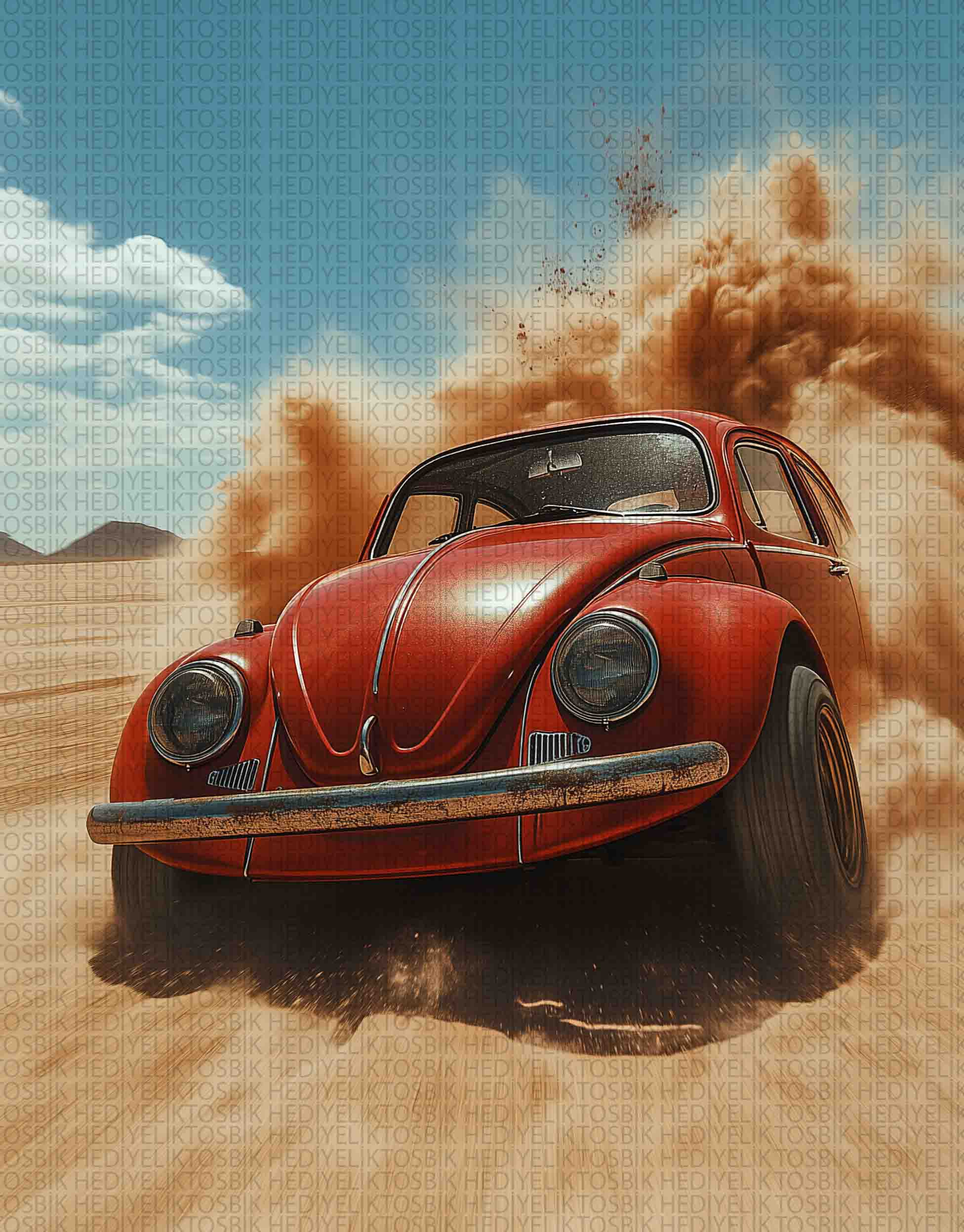 Çöl Rüzgarı – Vosvos Temalı Retro Ahşap Poster