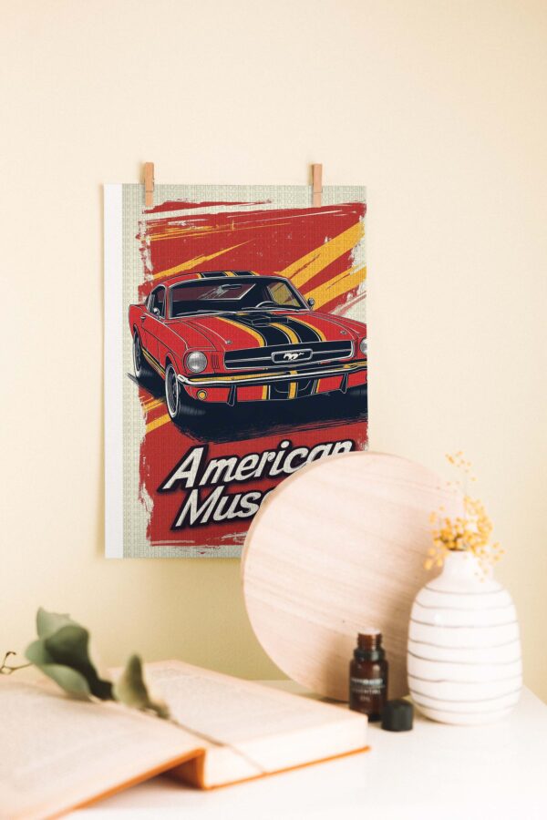 American Muscle – Retro Tarz Ahşap Poster