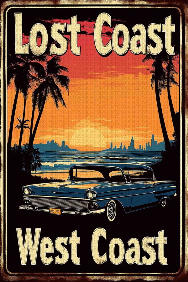 Lost Coast Retro Ahşap Poster