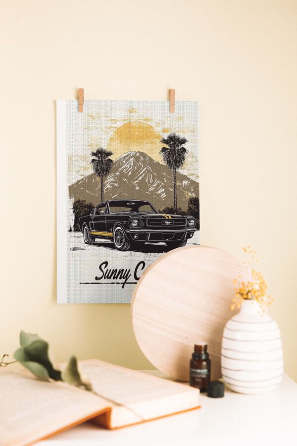 Sunny California Ahşap Poster