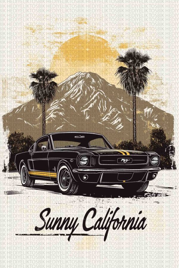 Sunny California Ahşap Poster