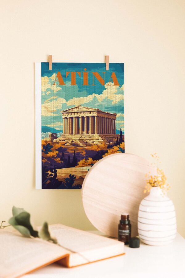 Atina Parthenon Ahşap Poster