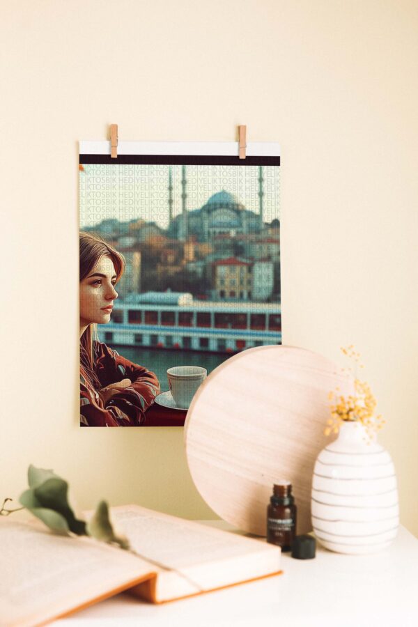 Boğazda Kahve Keyfi Ahşap Poster
