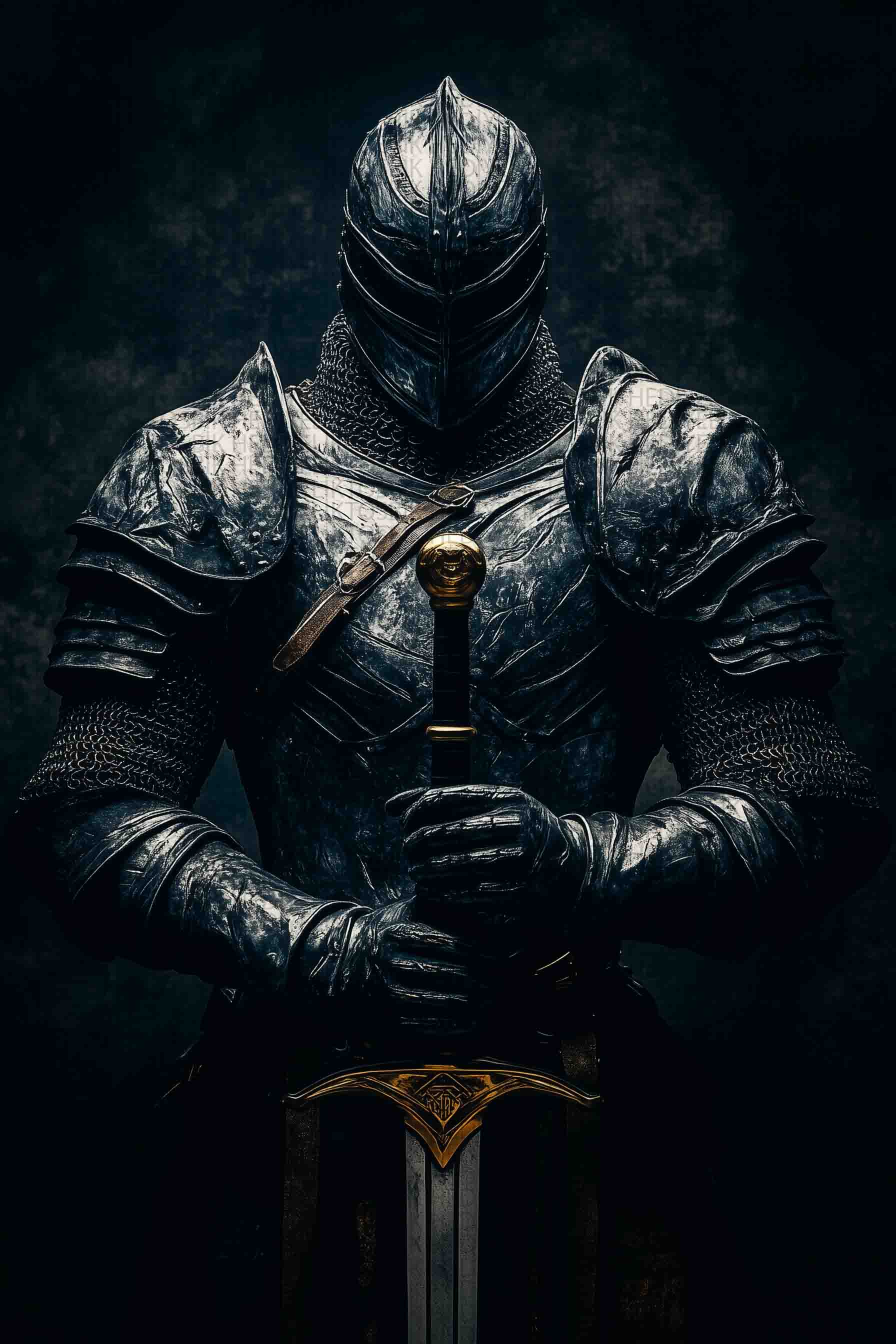 Kara Zırhlı Şövalye Ahşap Poster