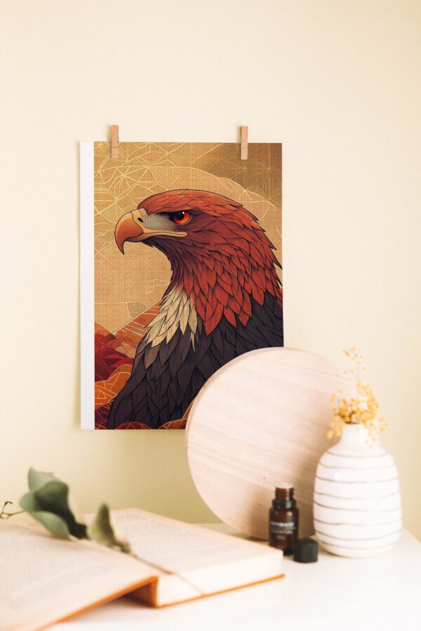 Kızıl Kartal Ahşap Poster