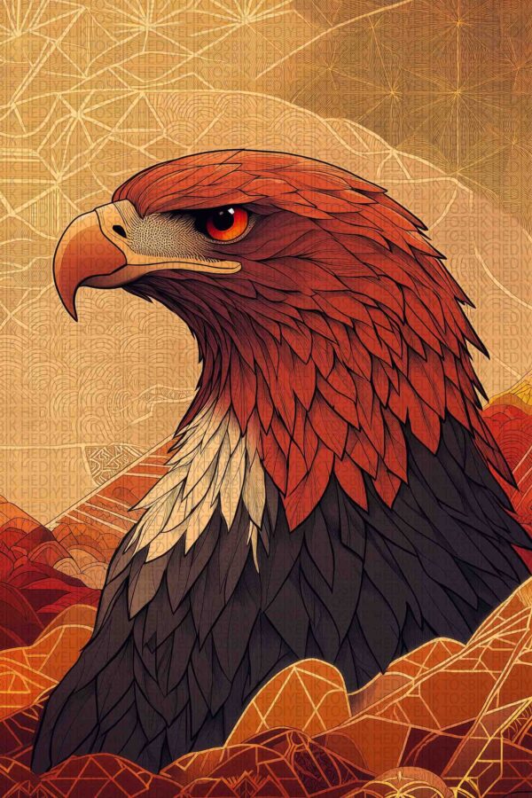 Kızıl Kartal Ahşap Poster