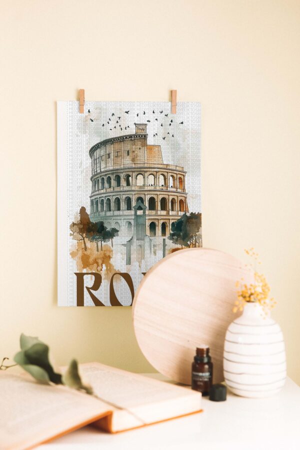 Roma Kolezyumu Vintage Ahşap Poster