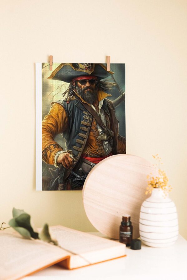 Korsan Temalı Ahşap Poster – Retro Duvar Dekoru