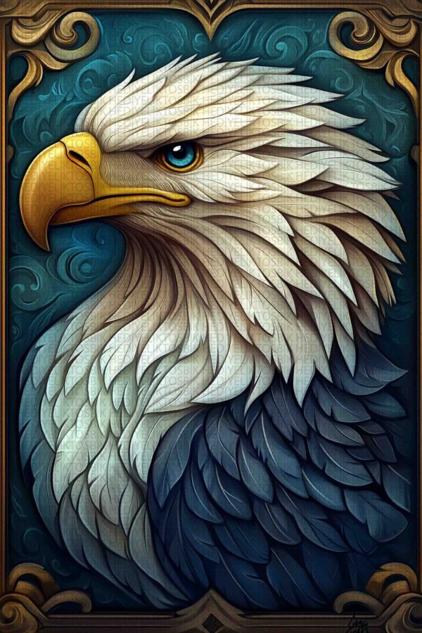 Kartal Figürlü Retro Ahşap Poster