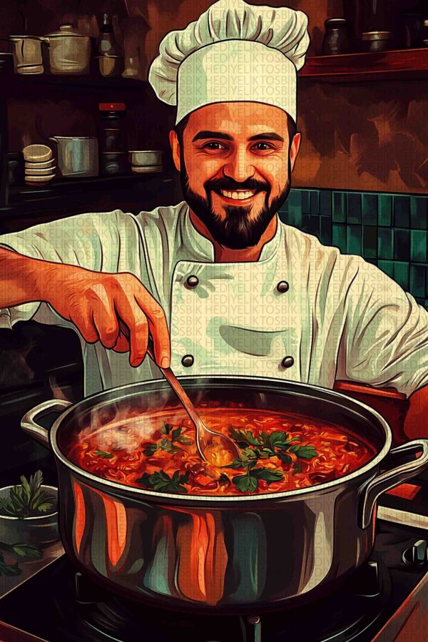 Nostaljik Şef Ahşap Poster