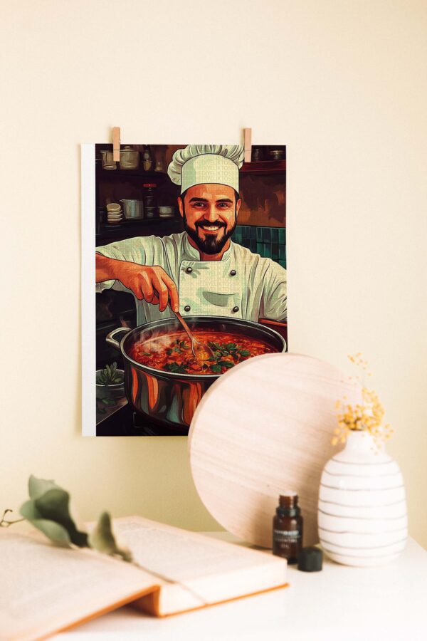 Nostaljik Şef Ahşap Poster