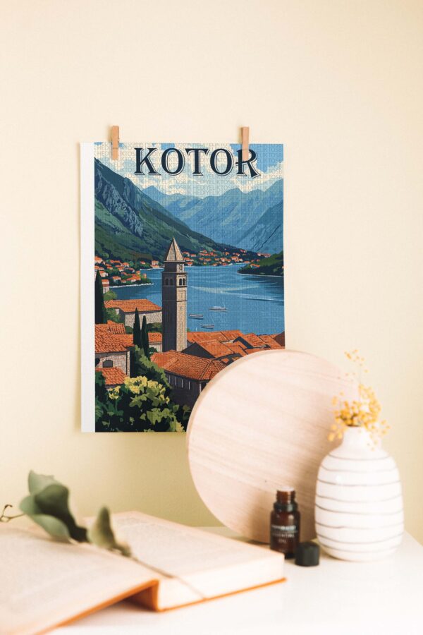 Kotor Ahşap Poster – Doğa ve Deniz Manzaralı Dekoratif Tablo