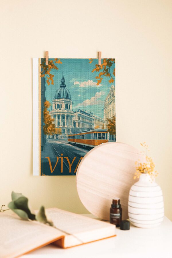Viyana Sokakları – Dekoratif Ahşap Poster