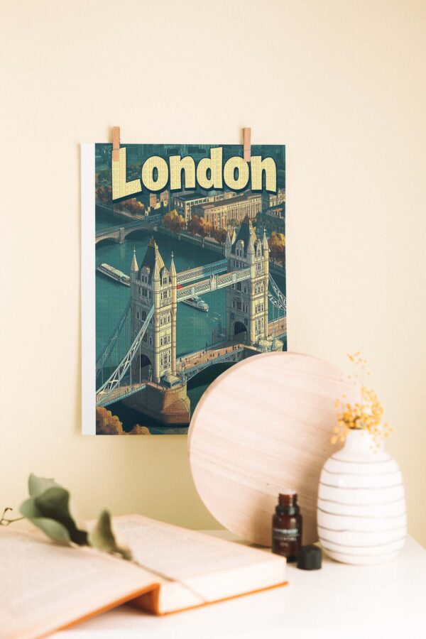 Londra Tower Köprüsü Ahşap Poster