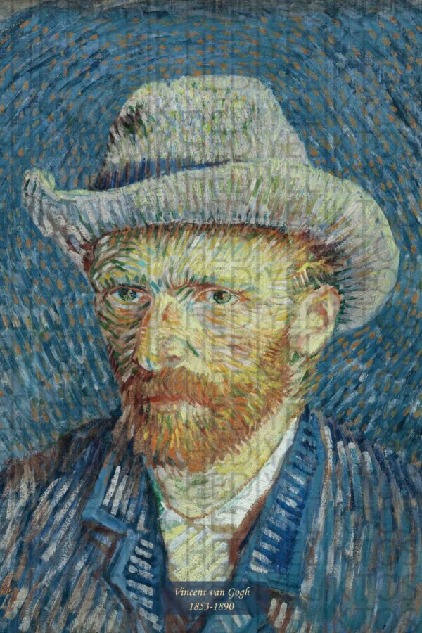 Vincent van Gogh Ahşap Poster – Self-Portrait with Grey Felt Hat