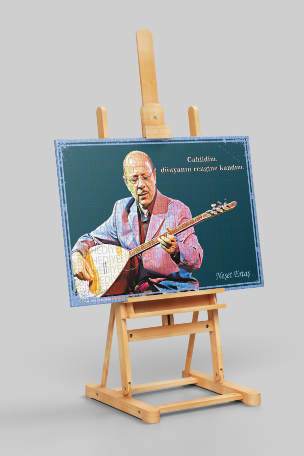 Neşet Ertaş “Cahildim” Sözlü Ahşap Poster