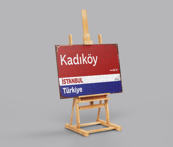 Kadıköy İstanbul Retro Tasarım Dekoratif Ahşap Poster