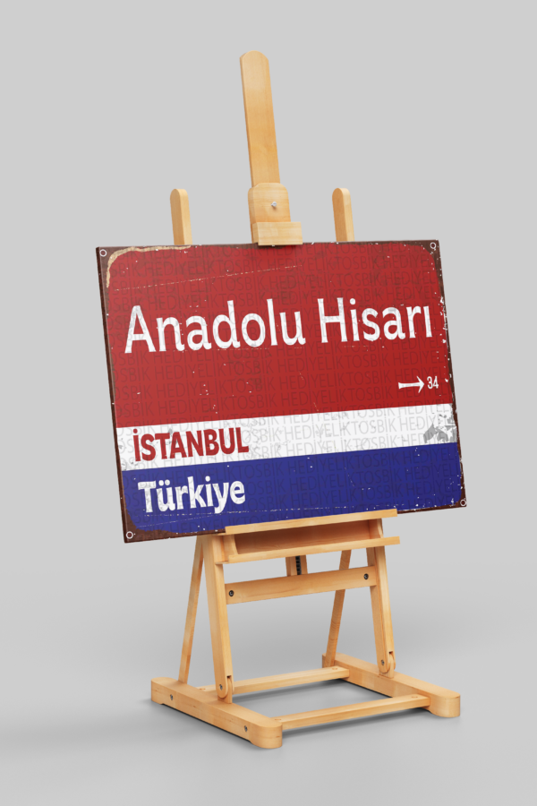 Anadolu Hisarı – İstanbul Sokak Tabelası Temalı Ahşap Poster