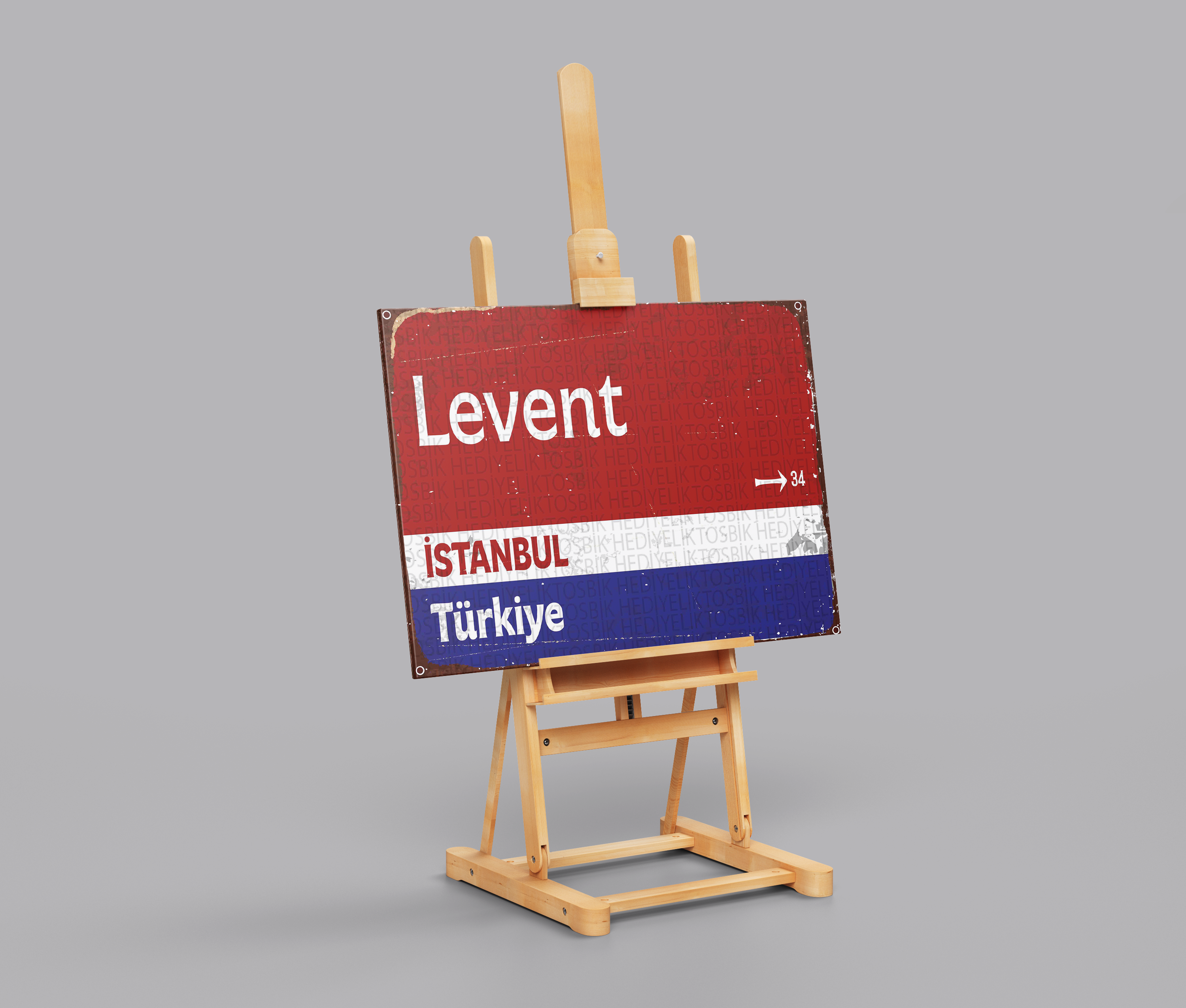 Levent İstanbul Tabela Tasarımlı Dekoratif Ahşap Poster