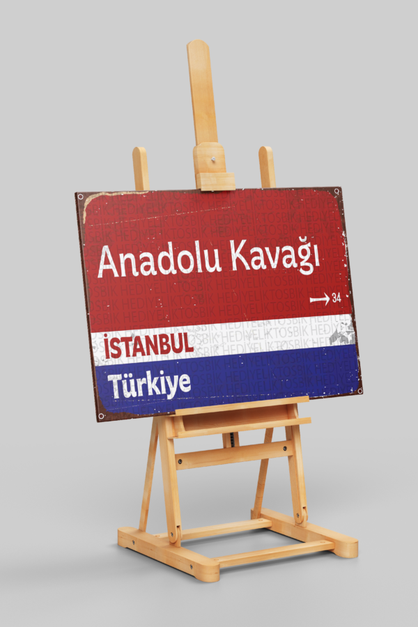 Anadolu Kavağı – İstanbul Yön Tabelası Tasarımlı Ahşap Poster