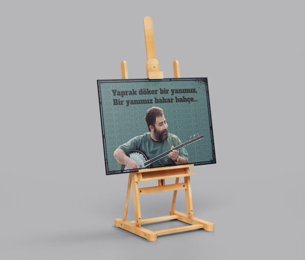 Yaprak Döker Bir Yanımız - Ahmet Kaya - Türk Müziği Nostaljisi Ahşap Poster