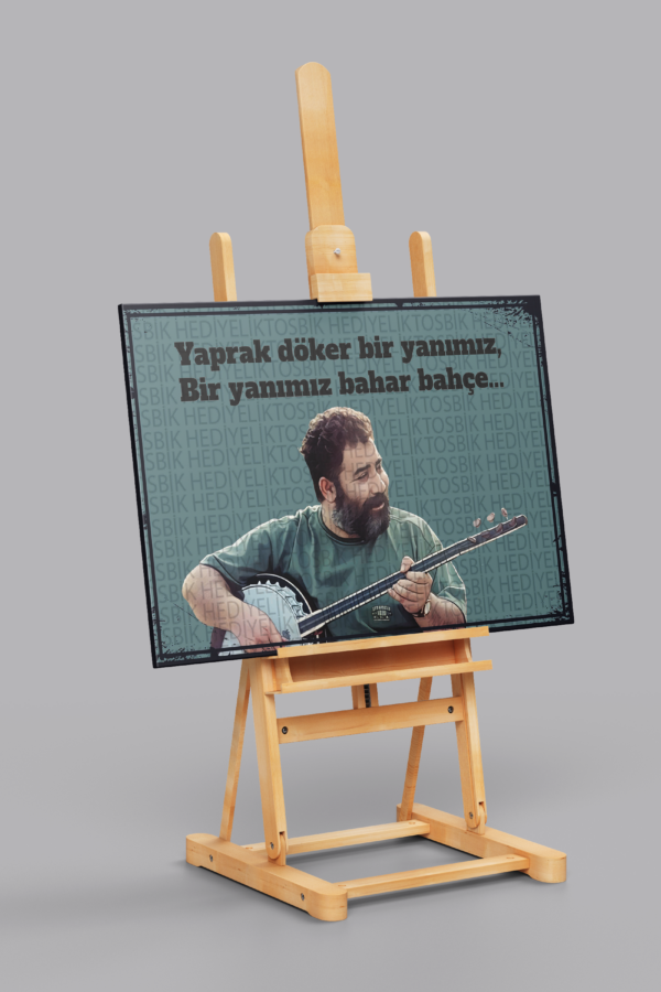 Yaprak Döker Bir Yanımız – Ahmet Kaya – Türk Müziği Nostaljisi Ahşap Poster