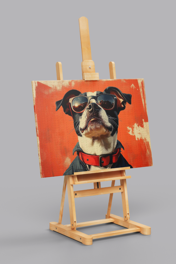 Cool Köpek – Gözlüklü Şık Tarzda Dekoratif Ahşap Poster