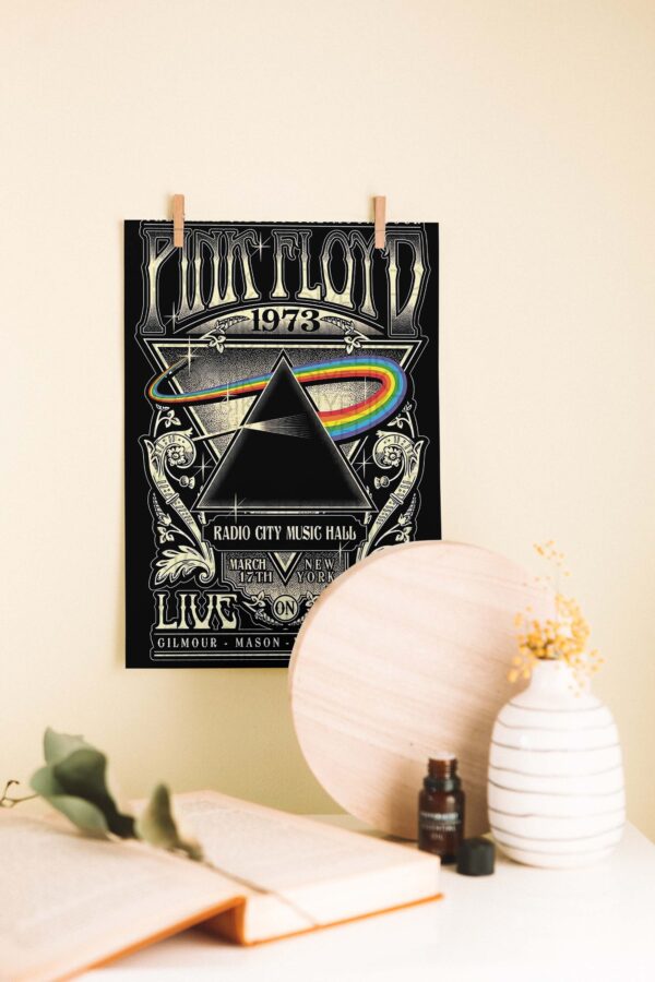 Pink Floyd – Dark Side of the Moon 1973 Turnesi Ahşap Poster