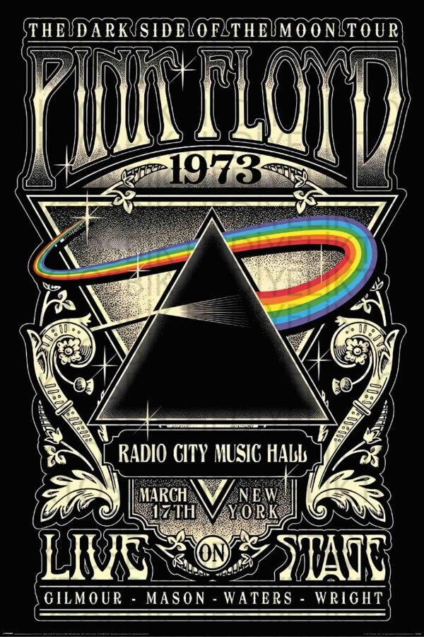 Pink Floyd – Dark Side of the Moon 1973 Turnesi Ahşap Poster
