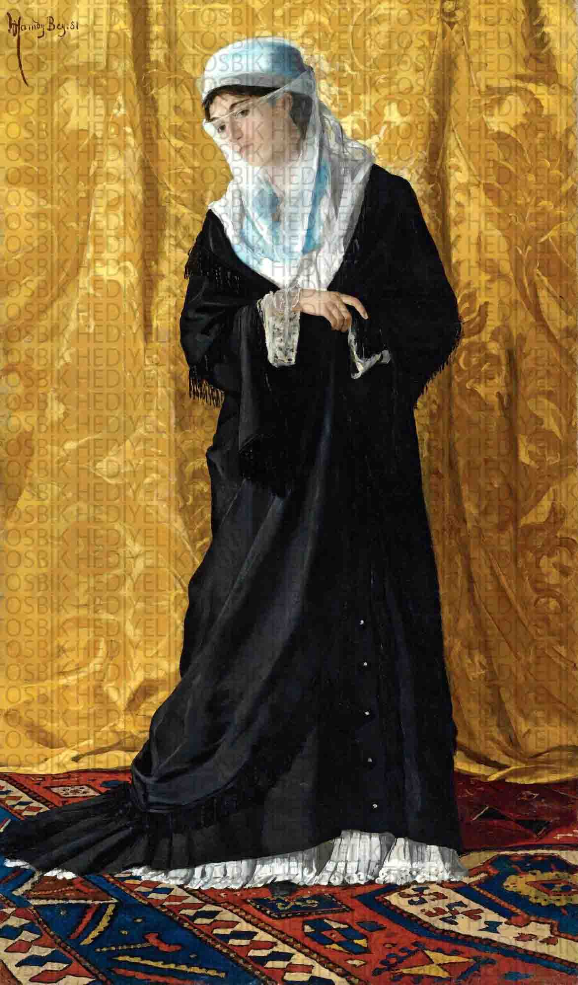 Osmanlı Kadını – Osman Hamdi Bey Sanatsal Ahşap Poster