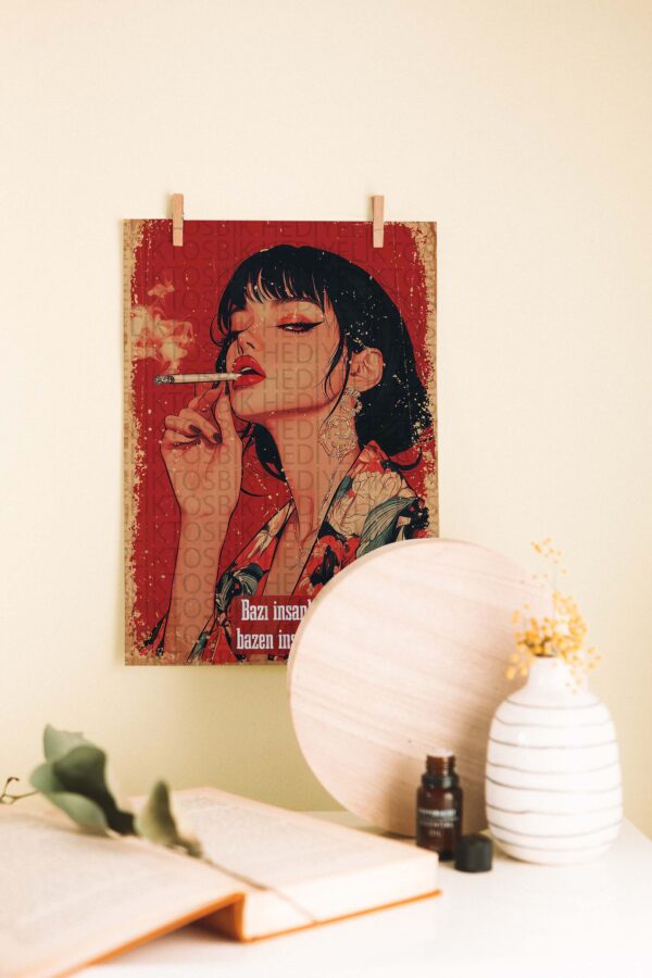Bazı İnsanlar – İllüstratif Retro Ahşap Poster