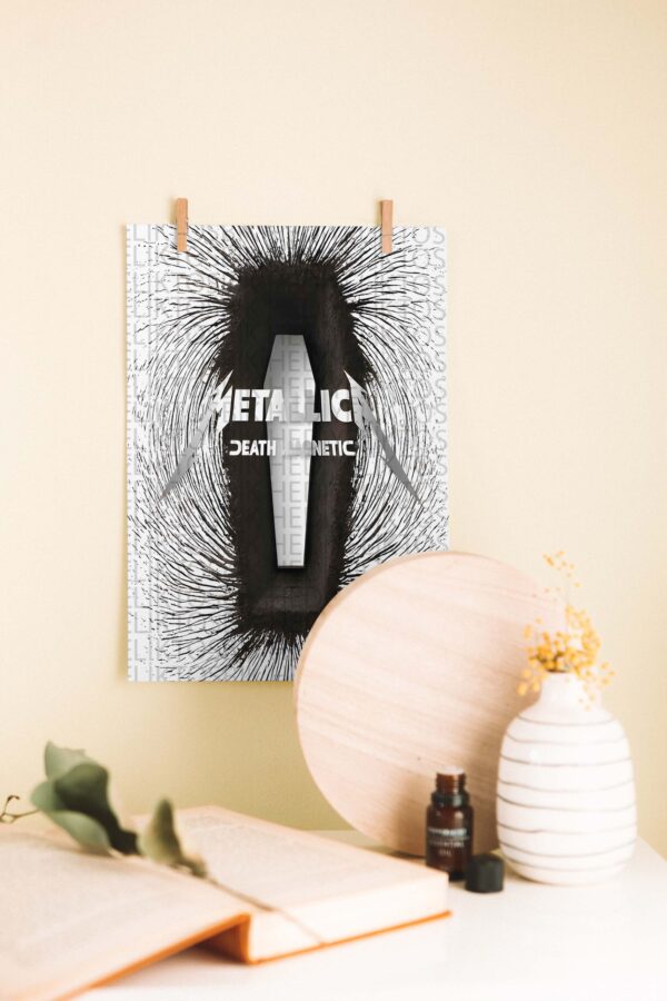 Metallica – Death Magnetic Albüm Kapak Tasarımlı Ahşap Poster