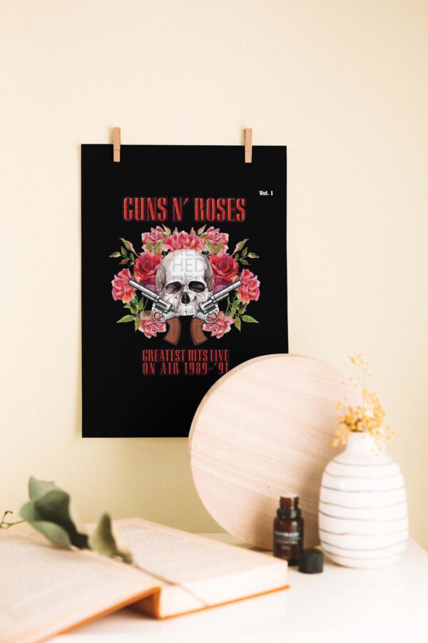 Guns N’ Roses – Greatest Hits Live Albüm Tasarımlı Müzik Temalı Ahşap Poster