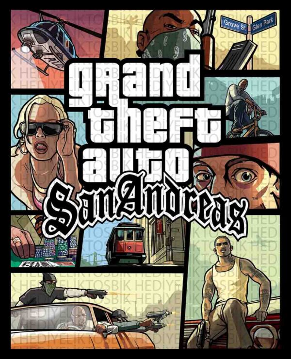 GTA San Andreas – Retro Oyun Temalı Ahşap Poster